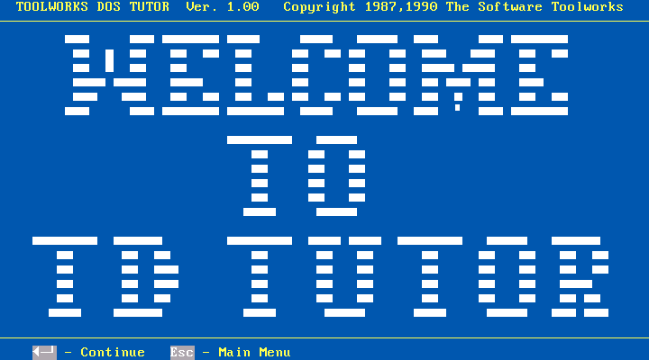 Toolworks DOS Tutor 1.00 - Splash